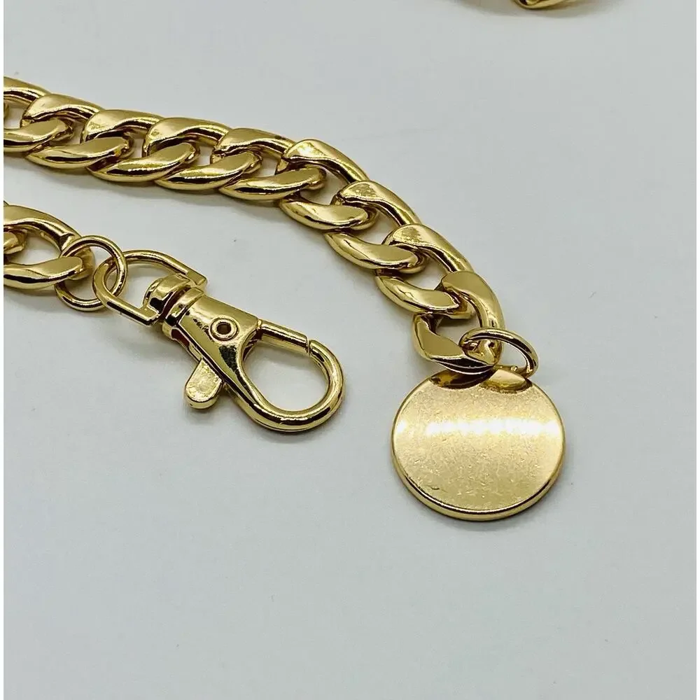 VINCE CAMUTO Gold Tone Chain Belt Women's Size M/L Chunky Statement Belt 42”